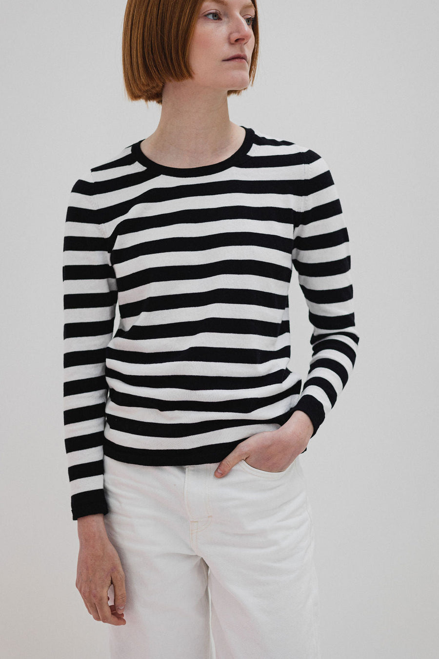 Janes - Cotton Striped Sweater Black