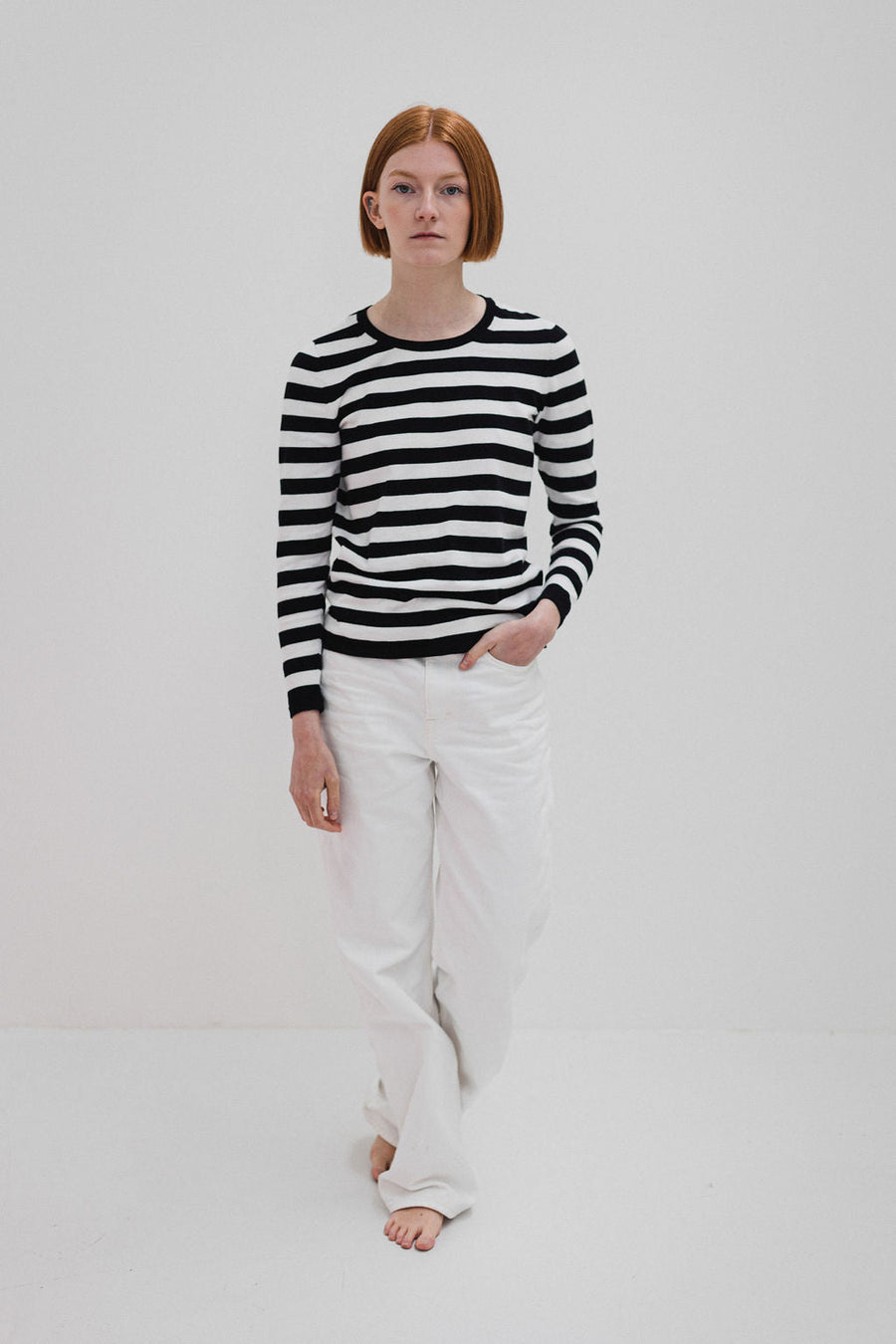 Janes - Cotton Striped Sweater Black