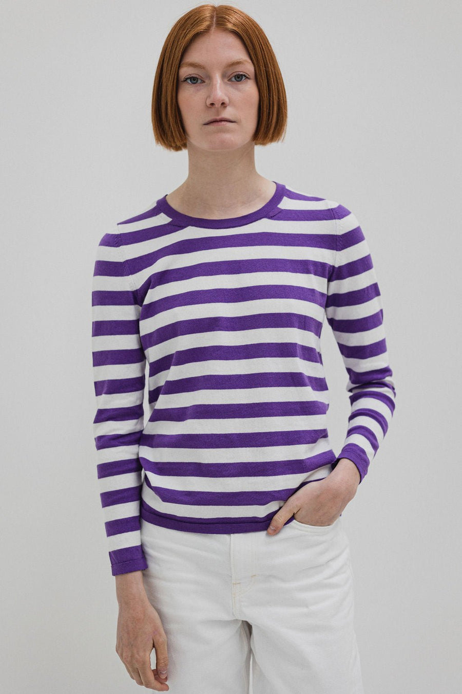 Janes - Cotton Striped Sweater Purple