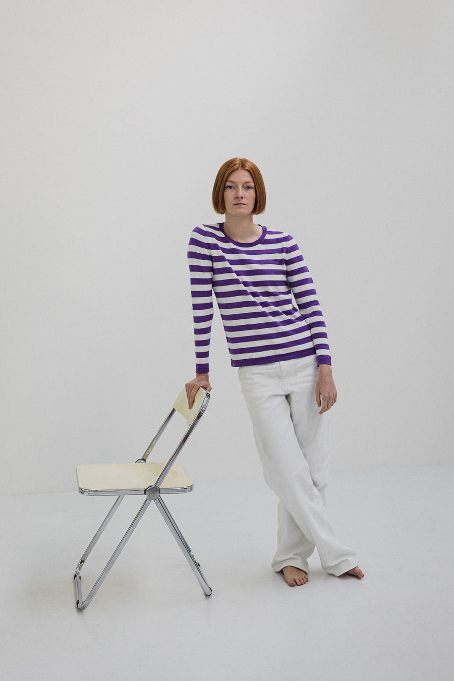 Janes - Cotton Striped Sweater Purple
