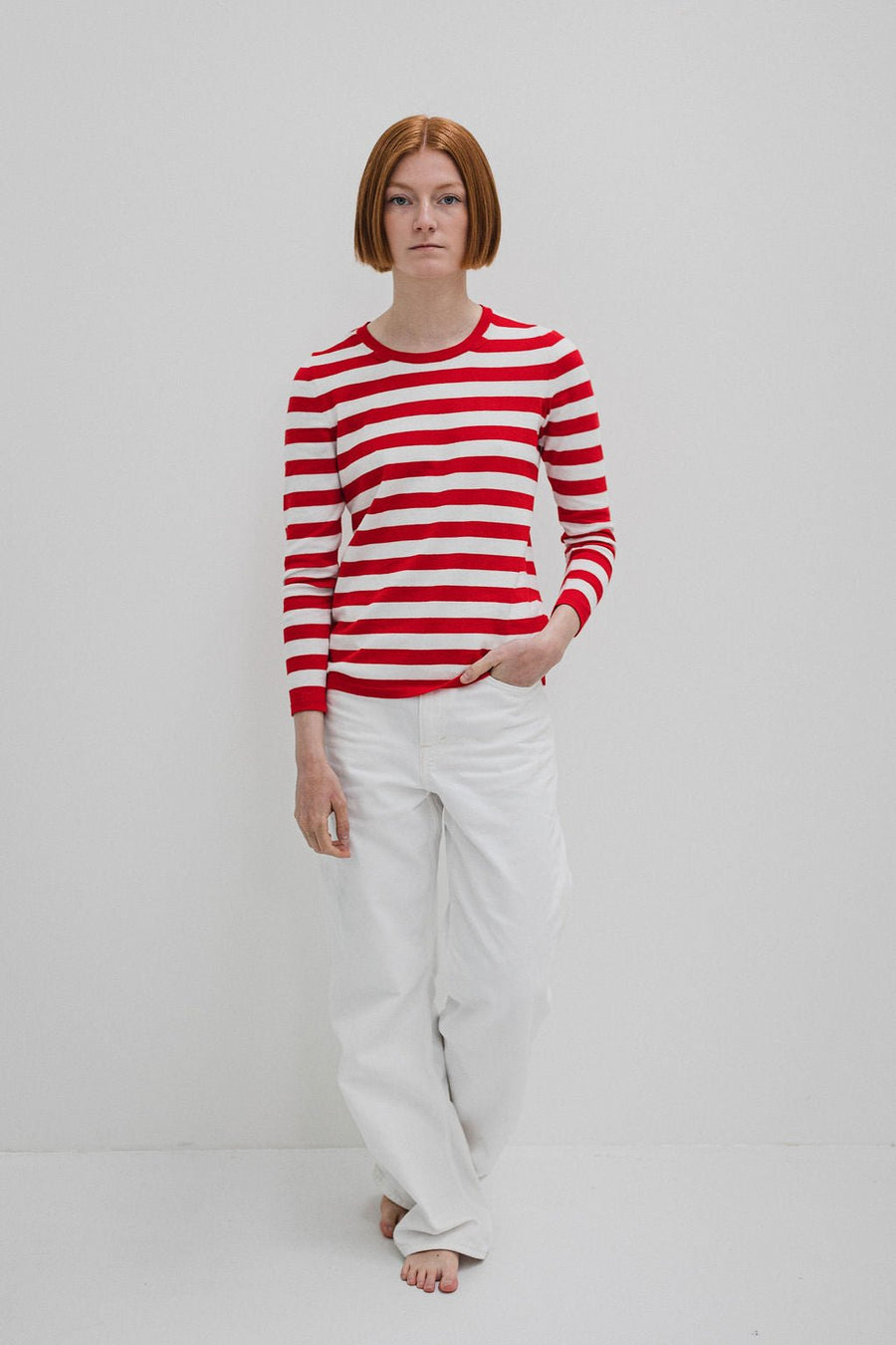 Janes - Cotton Striped Sweater Red