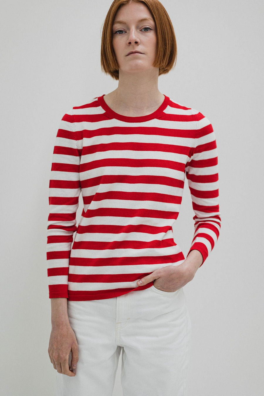 Janes - Cotton Striped Sweater Red