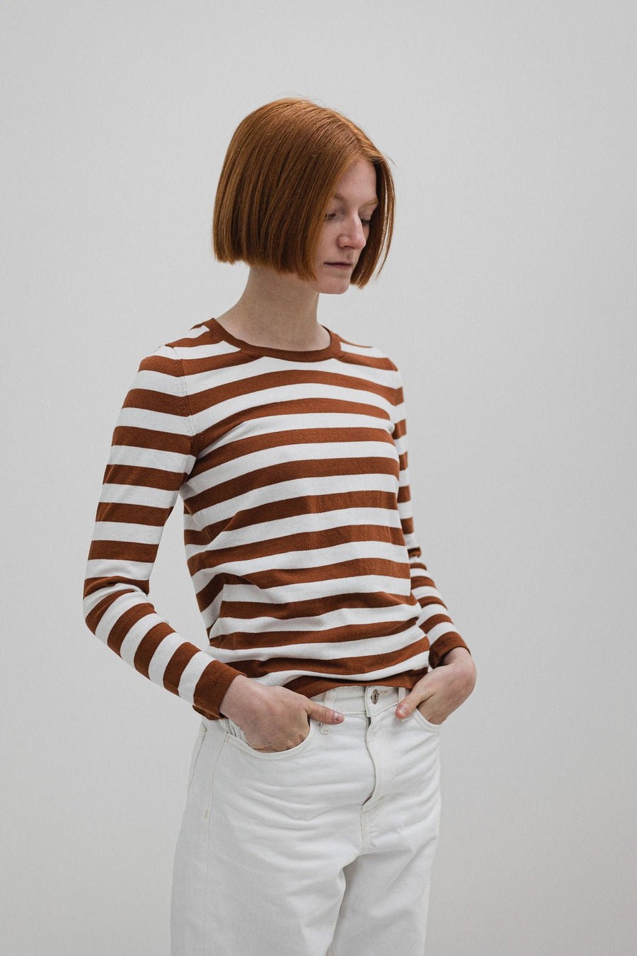 Janes - Cotton Striped Sweater Tobacco