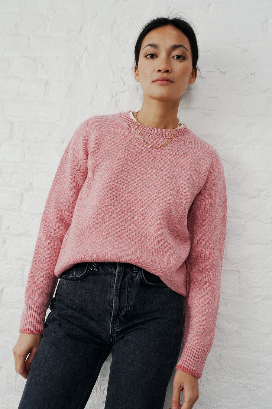 Janes - Crew Neck Sweater Pink Melange