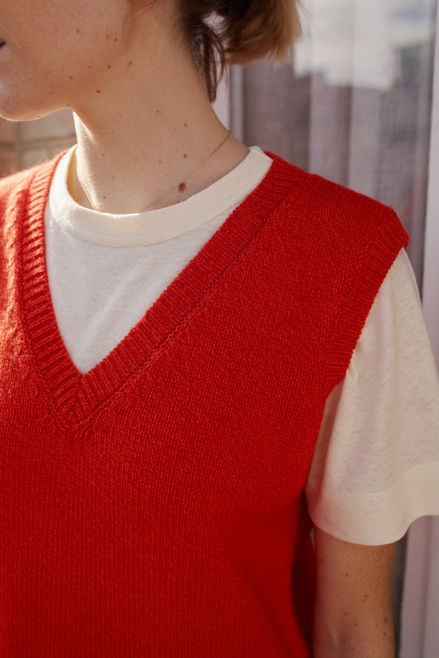 Janes - Lambswool Sleeveless Sweater Red